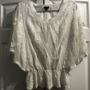 Coco + Carmen White Lace Blouse